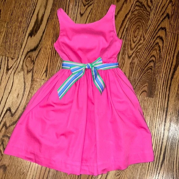 Polo Ralph Lauren | Dresses | Polo Ralph Lauren Girls Hot Pink Dress With  Ribbon Detail Size 6x Euc | Poshmark